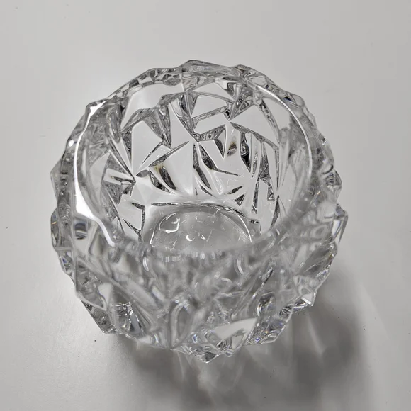 Tiffany & Co Candle Holder Rock Hand Cut Crystal Pattern Votive Tea Light 3"H - Picture 1 of 5